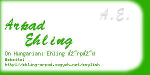 arpad ehling business card